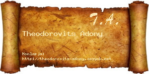 Theodorovits Adony névjegykártya